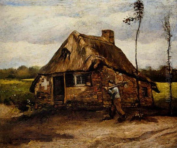 Paysan Devant Une Chaumiere Oil Painting by Vincent Van Gogh