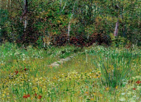 Un Parc Au Printemps Oil Painting by Vincent Van Gogh