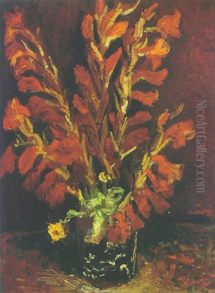 Nature Morte: Vase Au Glaieuls Oil Painting by Vincent Van Gogh