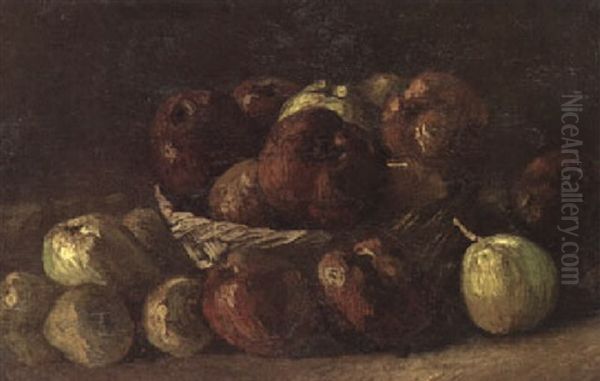 Still Life, Basket With Apples Oil Painting by Vincent Van Gogh