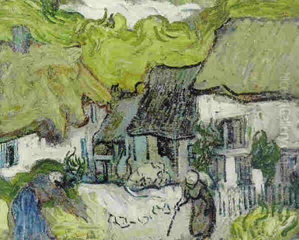 Les Chaumieres A Auvers Oil Painting by Vincent Van Gogh