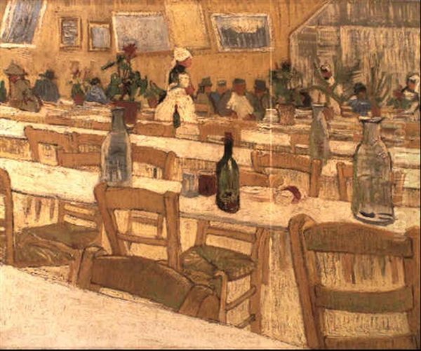 Interieur D'un Restaurant Oil Painting by Vincent Van Gogh