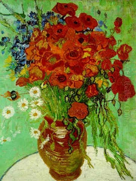 Vase De Bleuets Et Coquelicots Oil Painting by Vincent Van Gogh