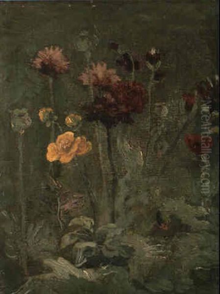 Nature Morte: Scabiosa Et Ranunculus Oil Painting by Vincent Van Gogh