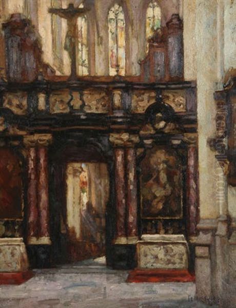 Interieur De L'eglise Anversoise Saint Jacques Oil Painting by Felix Gogo