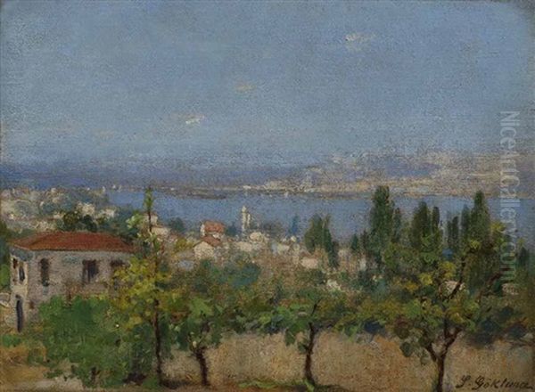 Blick Auf Istanbul (?) Oil Painting by Sadik Goektuna