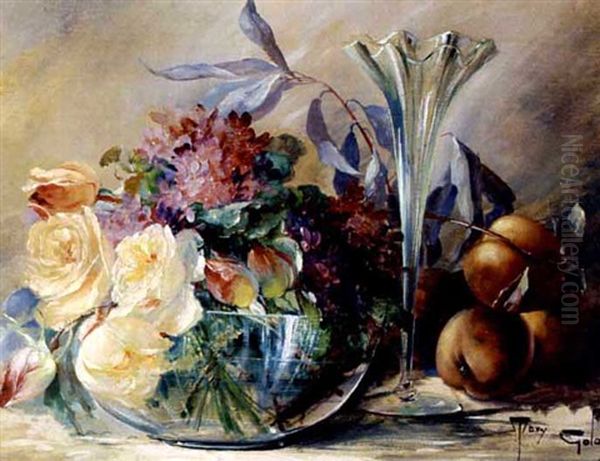 Fruits Et Fleurs Du Pays Du Soleil Oil Painting by Mary Golay