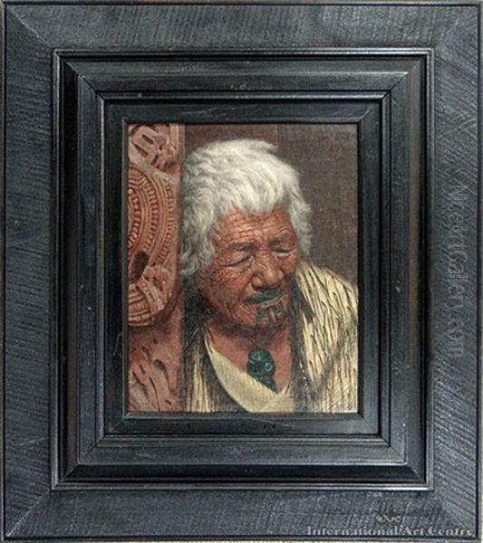 The Weariness Of The Aged - Kapi Kapi An Arawa Chieftainess Aged 102 Years Oil Painting by Charles Frederick Goldie