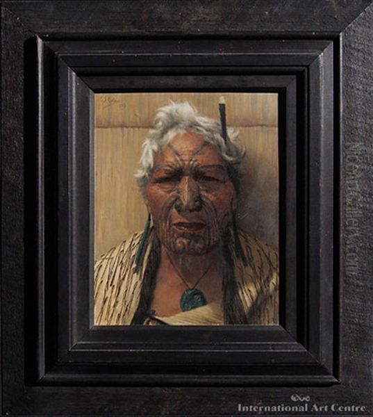 Atama Paparangi - A Noble Relic Of A Noble Race Oil Painting by Charles Frederick Goldie