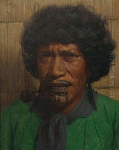 In Doubt Maramena Wiari (an Arawa Chieftainess) Oil Painting by Charles Frederick Goldie