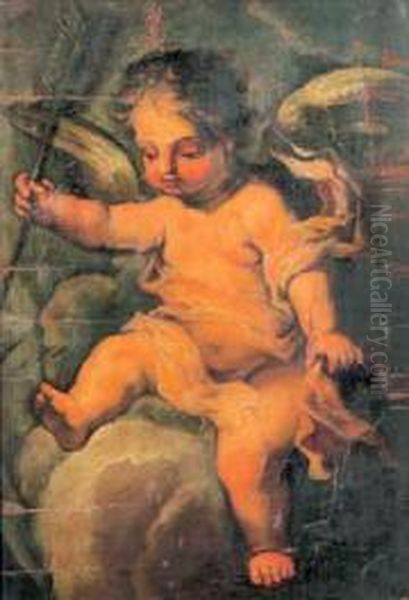 Putto Con Freccia Oil Painting by Giovanni Raffaelo Badaracco