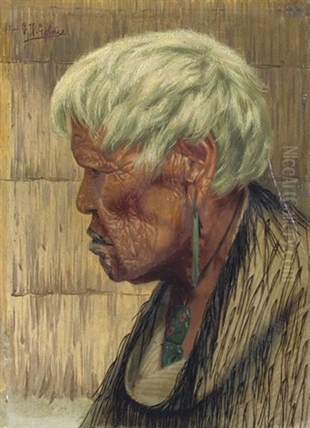 Memories -- Tamaiti Tukino, A Chieftainess Of The Ngatituwharetoa Tribe Oil Painting by Charles Frederick Goldie