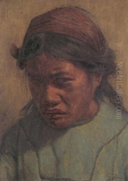 Sulks Oil Painting by Charles Frederick Goldie