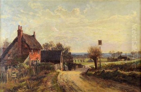 Old Pub On The Moor, Maidenhead Oil Painting by Walter H. Goldsmith