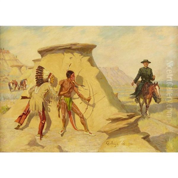 The Fear Of The Great Spirit Oil Painting by Elling William Gollings