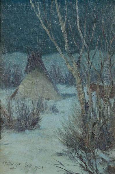 Night Encampment Oil Painting by Elling William Gollings