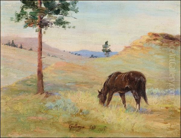 Grazing Oil Painting by Elling William Gollings