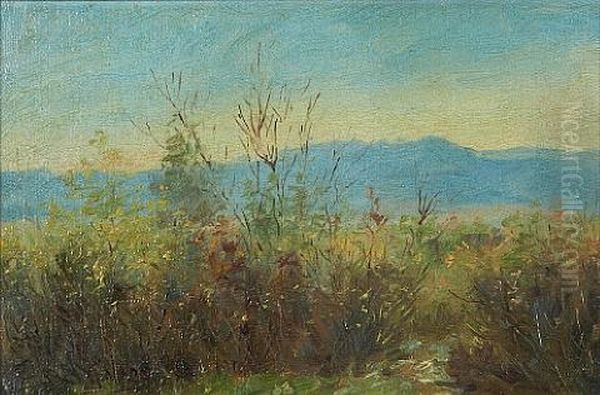 Landscape, Believed To Be Sheridan, Wyoming Oil Painting by Elling William Gollings