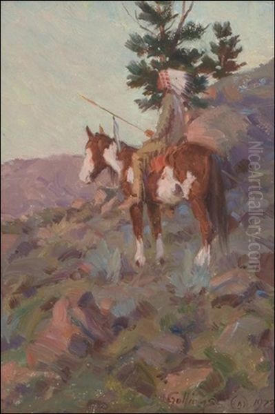 Indian Scout Oil Painting by Elling William Gollings