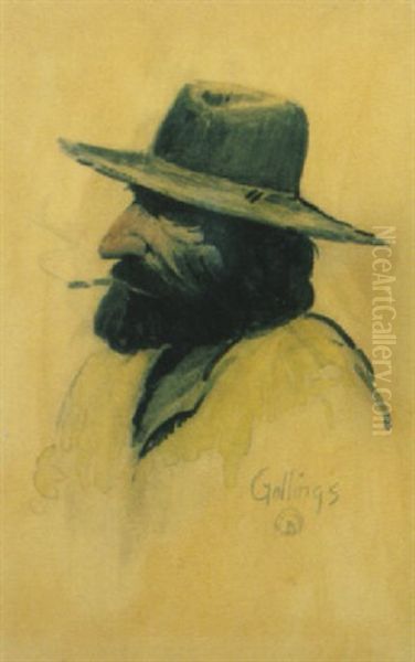 An Old Timer Oil Painting by Elling William Gollings