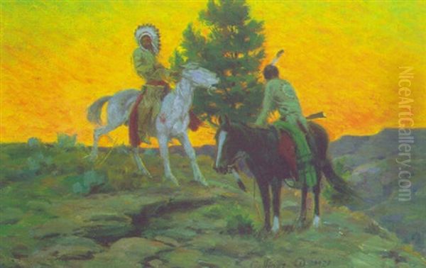 Indian Scouts Oil Painting by Elling William Gollings