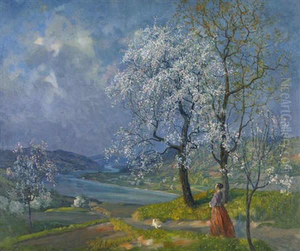 Fruhling In Der Wachau Oil Painting by Alexander Demetrius Goltz