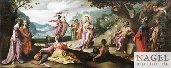 Das Urteil Des Midas Oil Painting by Hendrik Goltzius