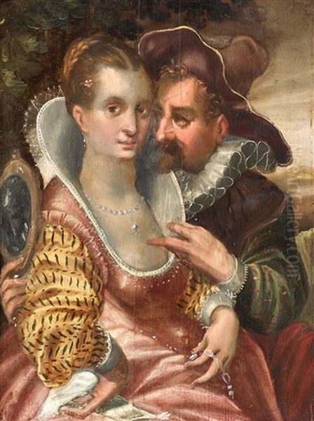 Paar Gemalde Allegorie Des Gesichtssinns Allegorie Des Geruchssinns (pair) Oil Painting by Hendrik Goltzius