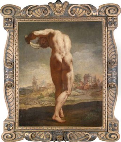 Samson Oil Painting by Hendrik Goltzius