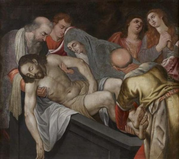 La Mise Au Tombeau Du Christ Oil Painting by Hendrik Goltzius