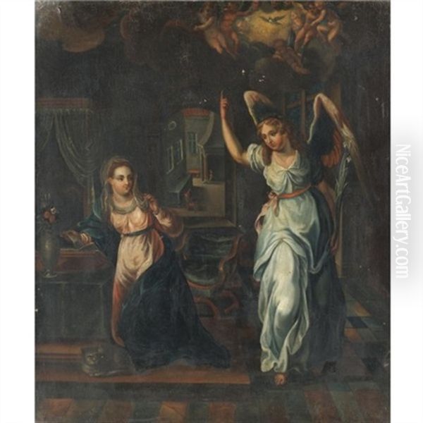 The Annunciation Oil Painting by Hendrik Goltzius