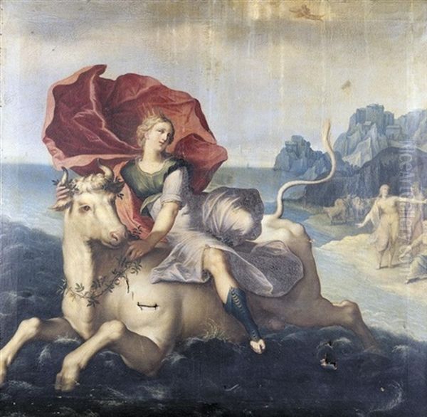 The Rape Of Europa Oil Painting by Hendrik Goltzius