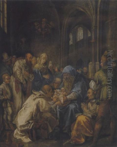 Die Beschneidung Christi Oil Painting by Hendrik Goltzius