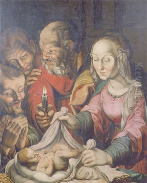 The Adoration Of The Shepherds Oil Painting by Hendrik Goltzius