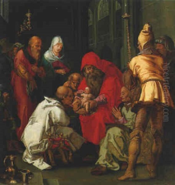 The Circumcision Oil Painting by Hendrik Goltzius