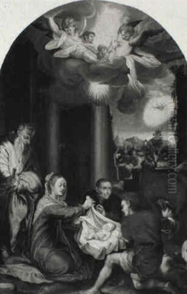 The Adoration Of The Shepherds Oil Painting by Hendrik Goltzius