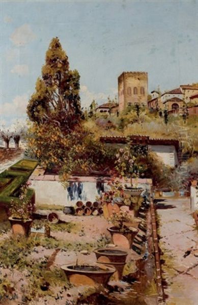 Granada Oil Painting by Antonio Gomar y Gomar