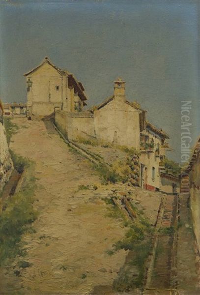 Calle De Un Pueblo Oil Painting by Antonio Gomar y Gomar