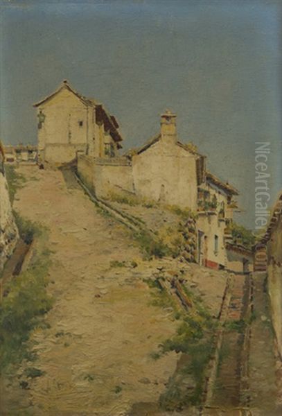 Calle De Un Pueblo Oil Painting by Antonio Gomar y Gomar