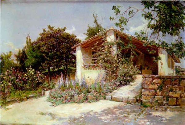 Rincon Del Jardin Oil Painting by Antonio Gomar y Gomar