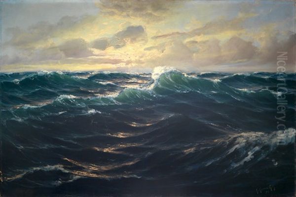 Mar Encrespado Oil Painting by Guillermo Gomez Gil