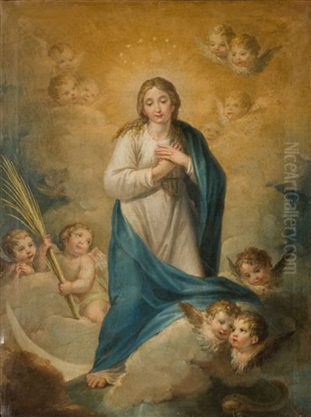 Inmaculada. H Oil Painting by Jacinto Gomez Pastor