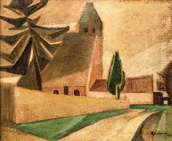 Paysage Cubisant, 1921 Oil Painting by Emmanuel Gondouin