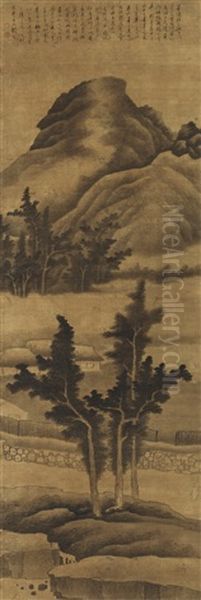 Landscape In The Style Of Dong Yuan And Juran Oil Painting by  Gong Xian