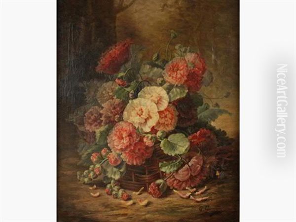 Bouquet De Pavots Au Sous-bois Oil Painting by Clement Gontier