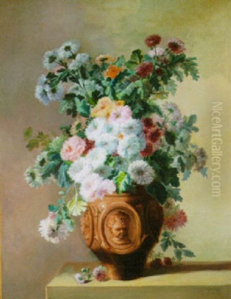 Still Life Of Meadow Flowers And Italianate Vase Oil Painting by Clement Gontier