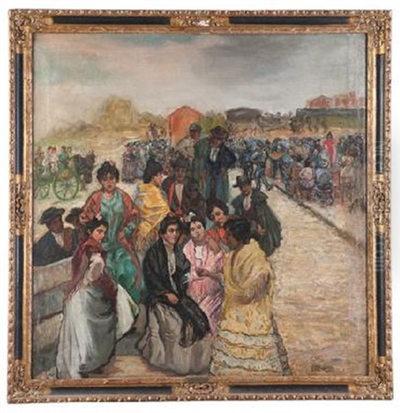 En La Feria Oil Painting by Francisco Gonzales de Itturrino