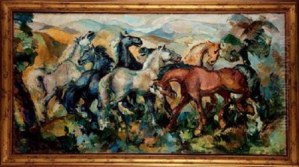 Caballos Oil Painting by Francisco Gonzales de Itturrino