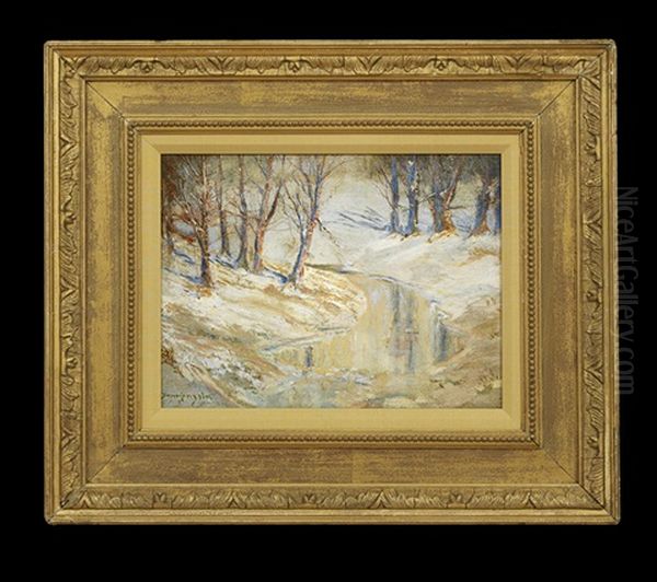 Snow-covered Wooded Landscape Oil Painting by Boyer Gonzales