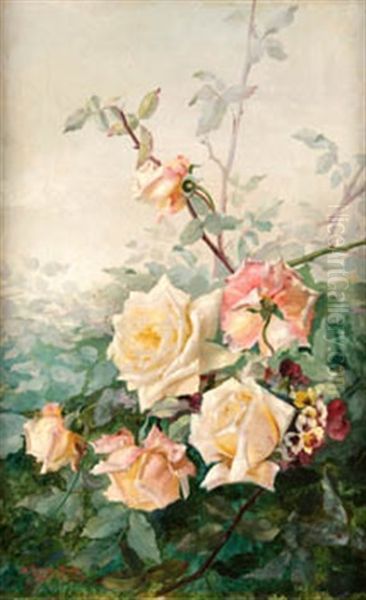 Flores Oil Painting by Manuel Gonzalez Santos